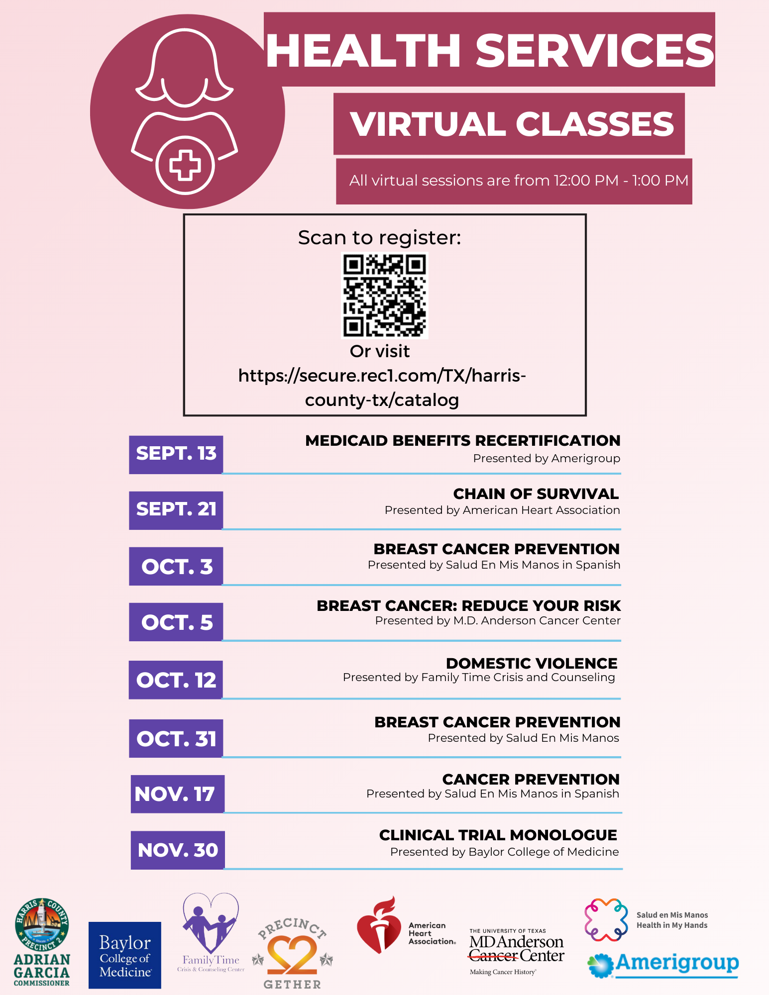 Health Services Virtual Classes